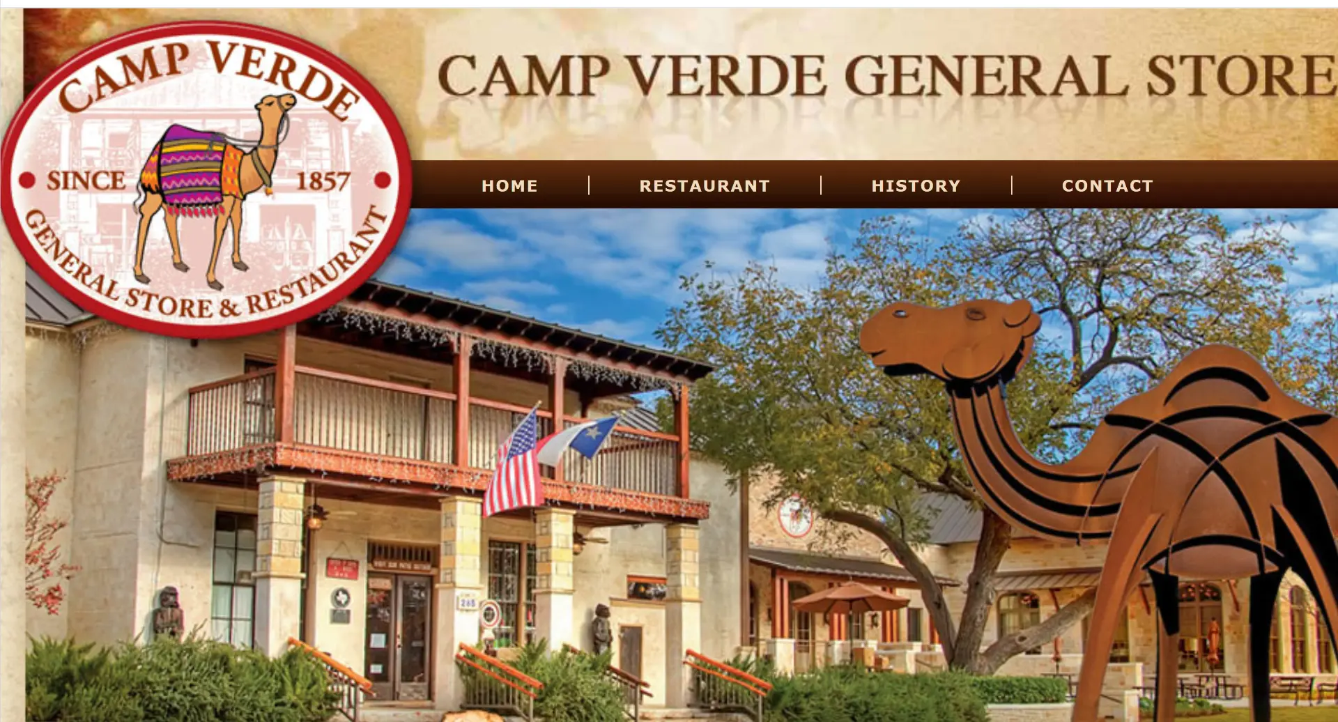 Camp Verde General Store, a historic Texas landmark since 1857 in Kerr County, Texas Hill Country